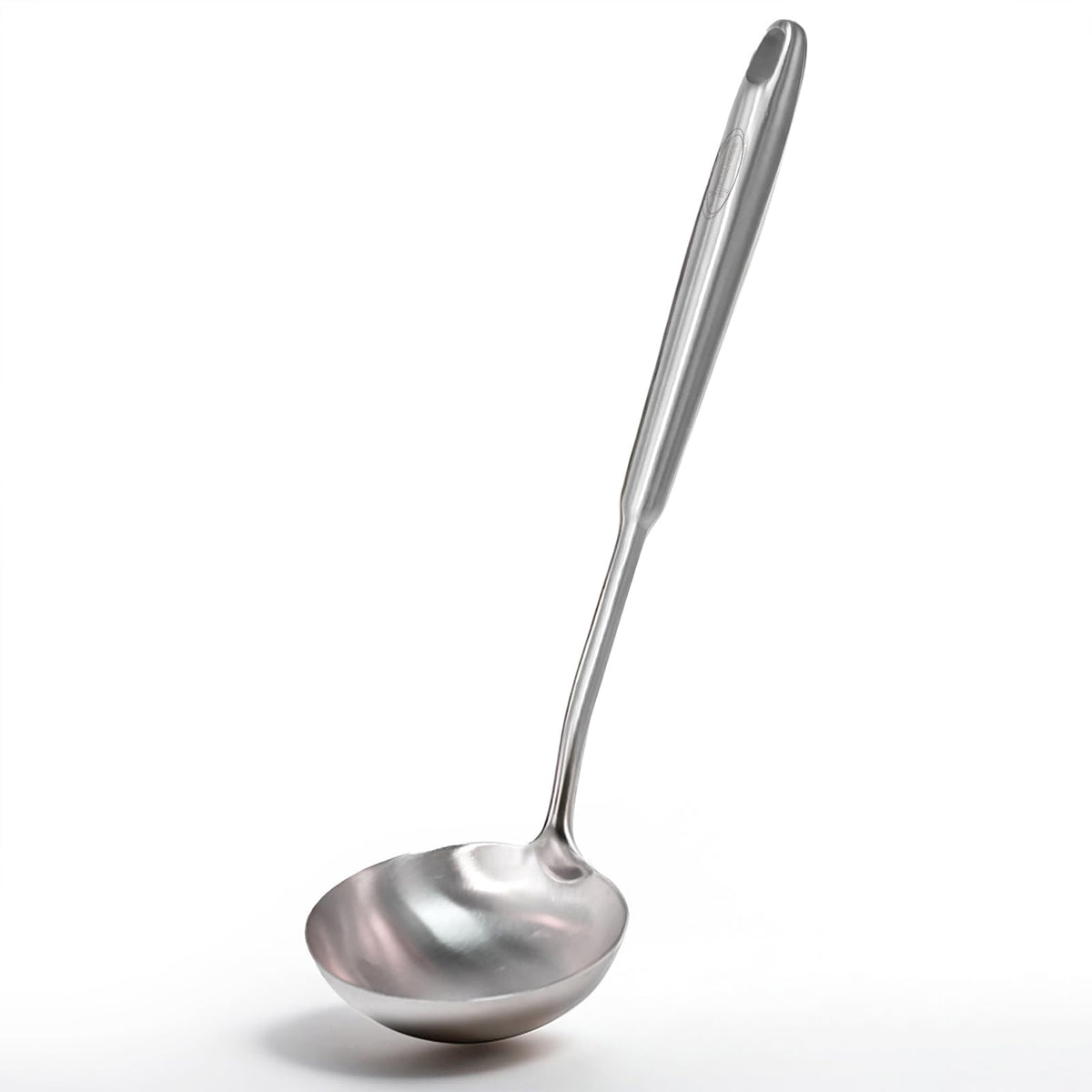 Newness soup ladle with a deep bowl and 13.7-inch handle for easy serving