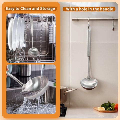 Newness dishwasher-safe ladle for convenient cleanup