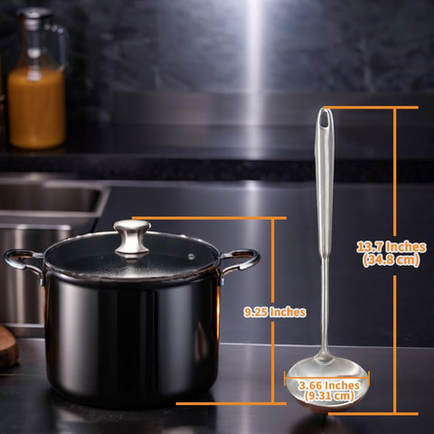 Newness ladle with integral forming for seamless cleaning