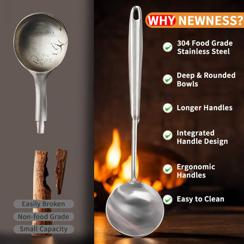 Newness rustproof stainless steel ladle designed for longevity