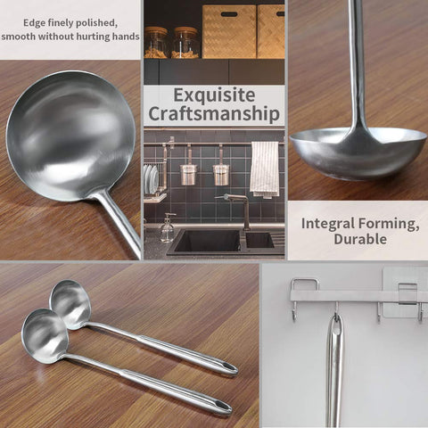 Newness Soup Ladle vacuum ergonomic handle reduces heat transfer.