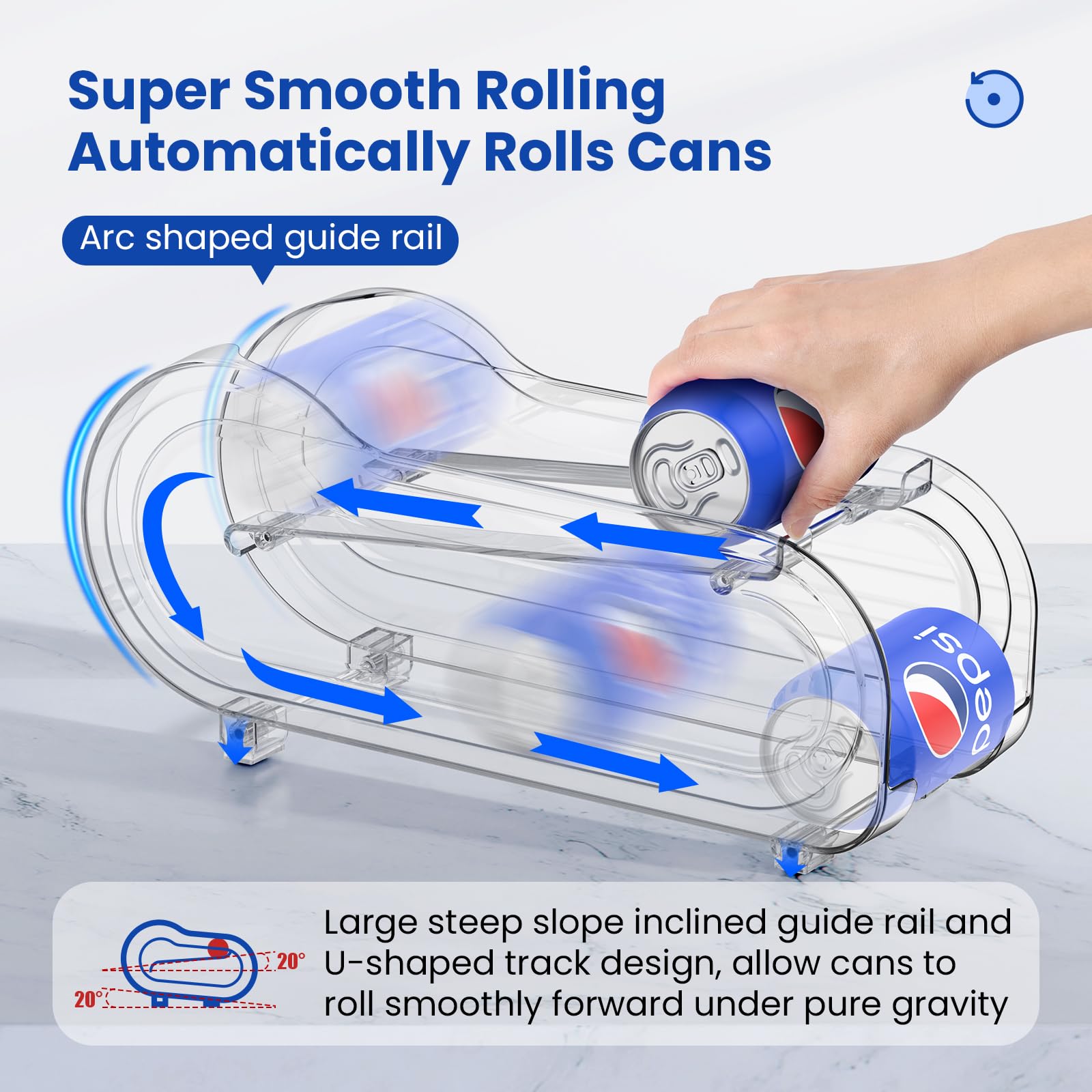 NEWNUBI smooth rolling guide rail demonstrates jam-free beverage retrieval.