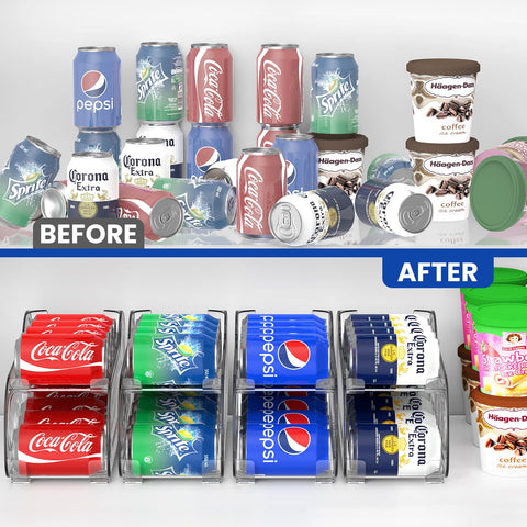 NEWNUBI versatile beverage organizer fits soda, beer, and energy drinks.
