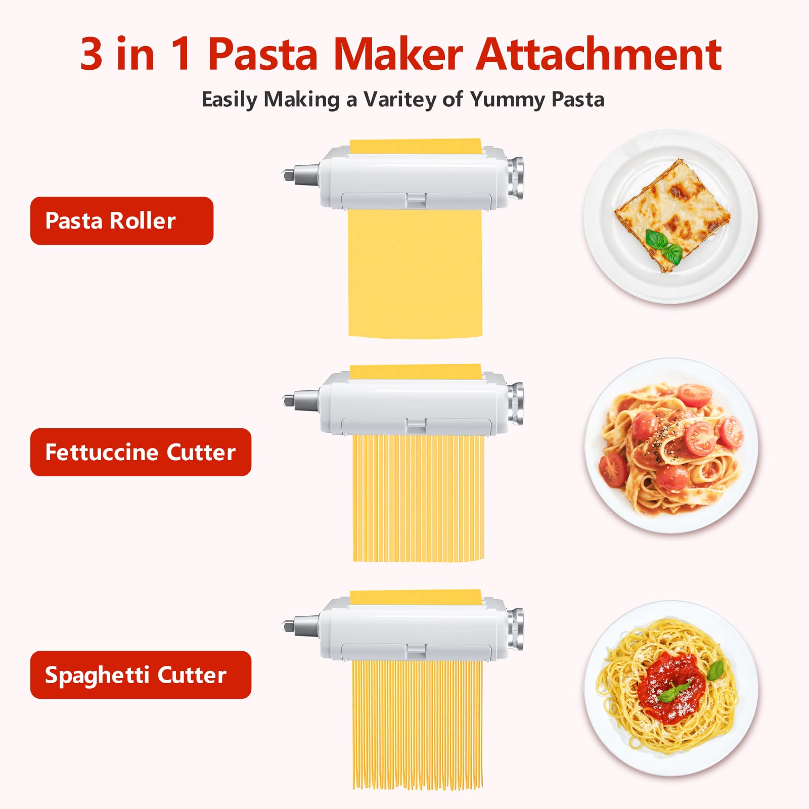 NEWSETS fettuccine cutter delivering even fettuccine strands at home
