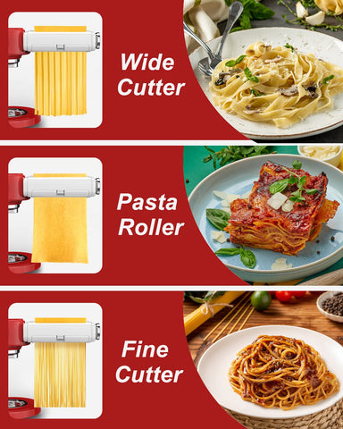 NEWSETS fettuccine cutter producing ribbon noodles from rolled dough