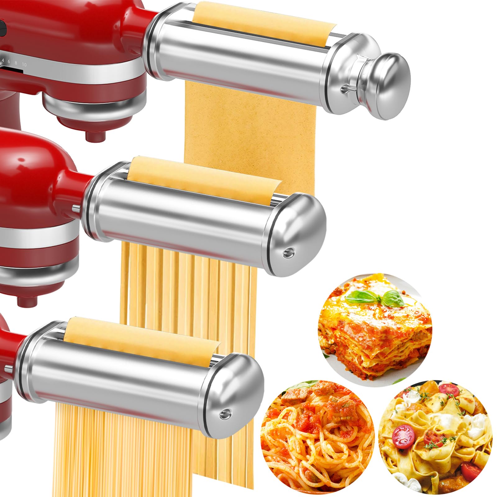 NEWSETS pasta sheet roller attachment creates smooth sheets for homemade lasagna and pasta.
