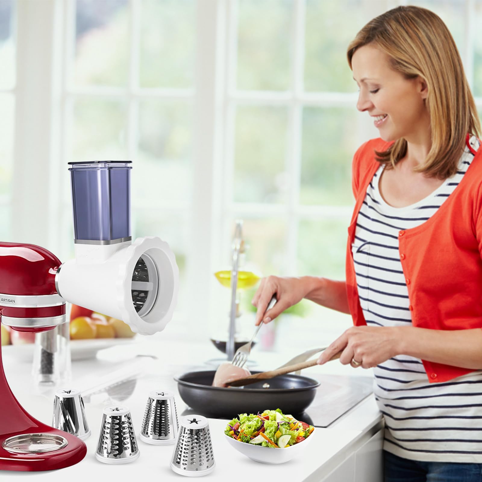 NEWSETS quick food prep with this attachment for salads and toppings