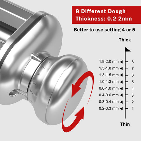 NEWSETS spaghetti cutter attachment produces uniform strands for quick weeknight meals.