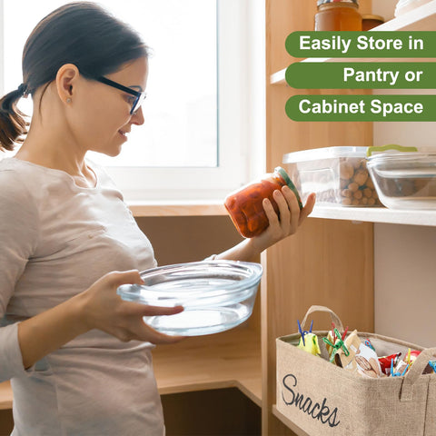 Newtay burlap container with handles for easy transport between counter and pantry.