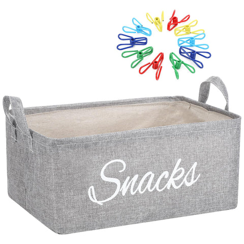 Newtay burlap storage basket with handles for easy pantry organization