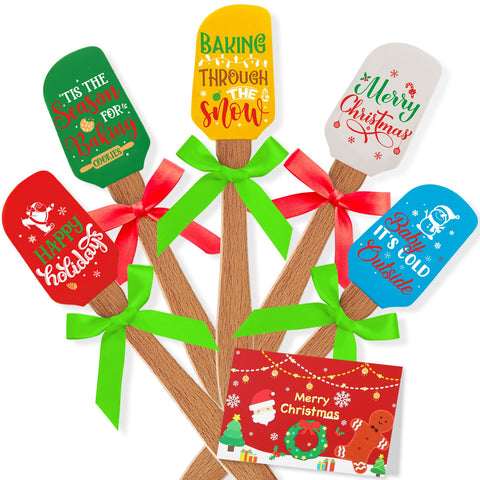 Newtay Christmas spatula head with festive pattern for baking