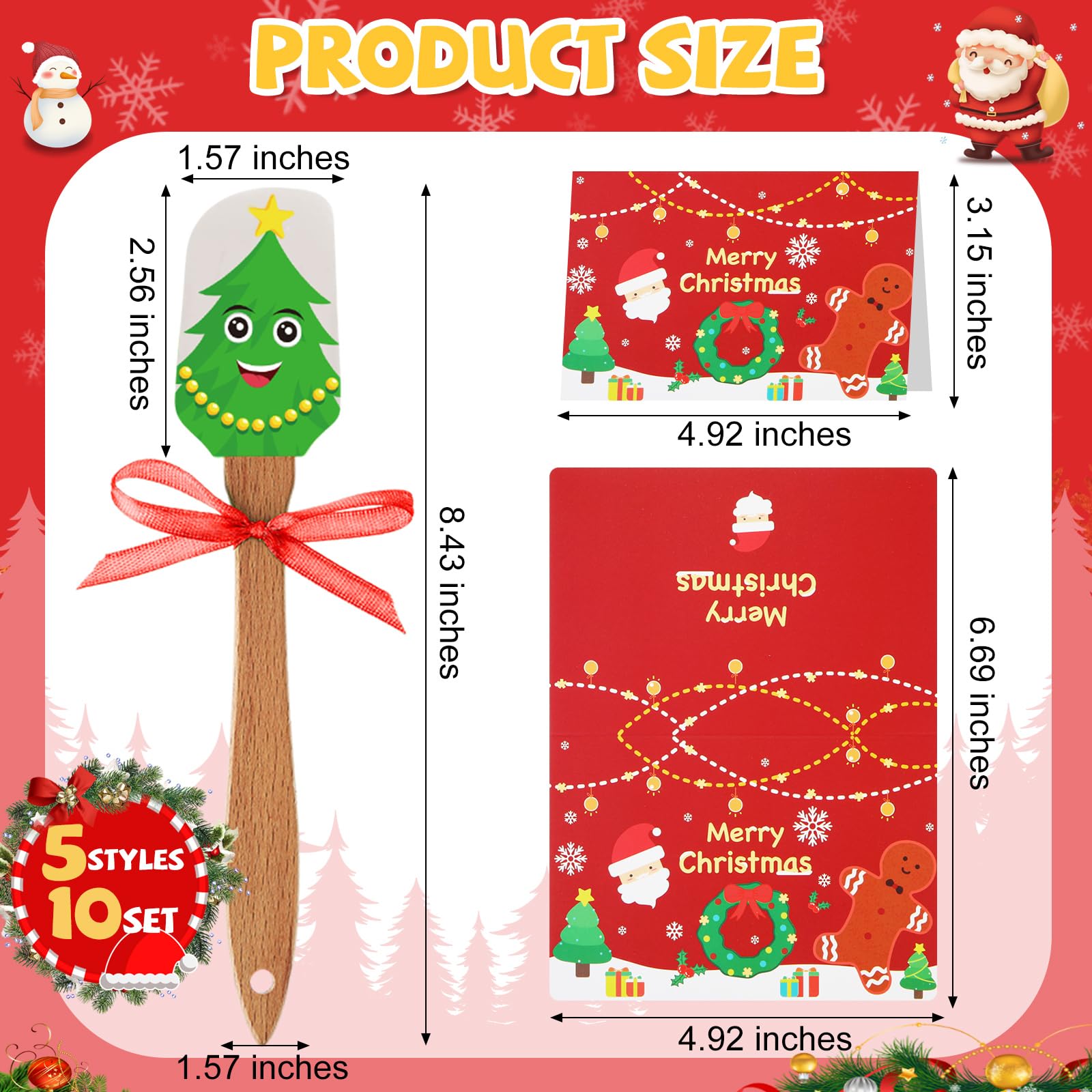 Newtay Christmas spatula with tree design; perfect for decorating treats while cooking.
