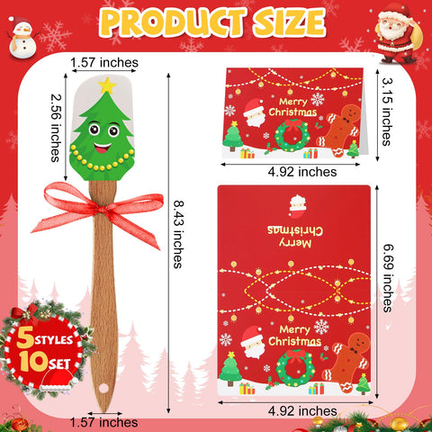 Newtay Christmas spatula with tree design; perfect for decorating treats while cooking.