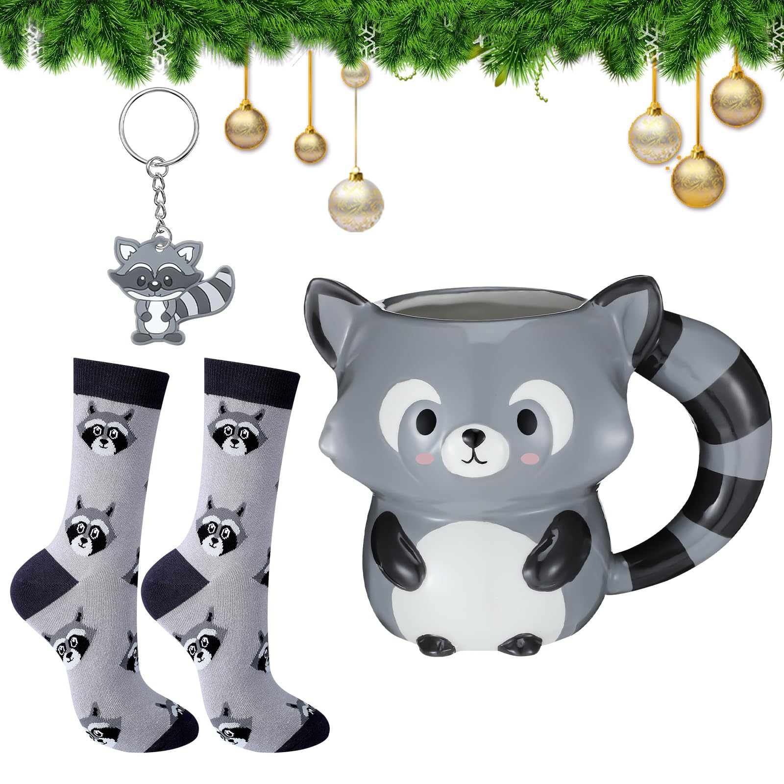 Newtay raccoon ceramic mug with a comfortable handle for cozy tea moments