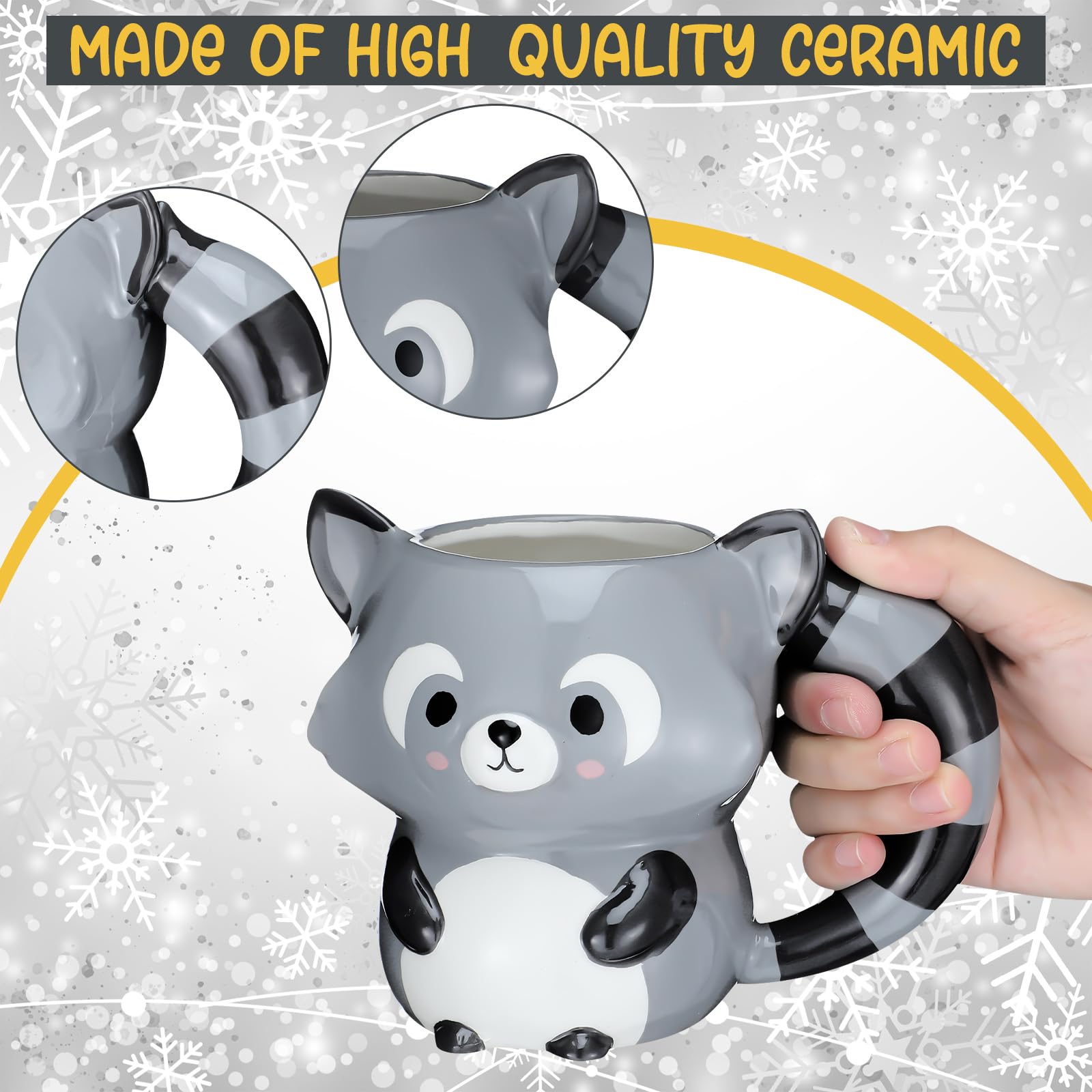 Newtay raccoon mug handle design with smooth edges for easy grip