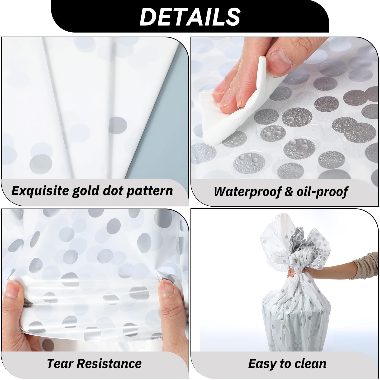 Newwiee confetti-tablecloth adds elegant decor for receptions and celebrations