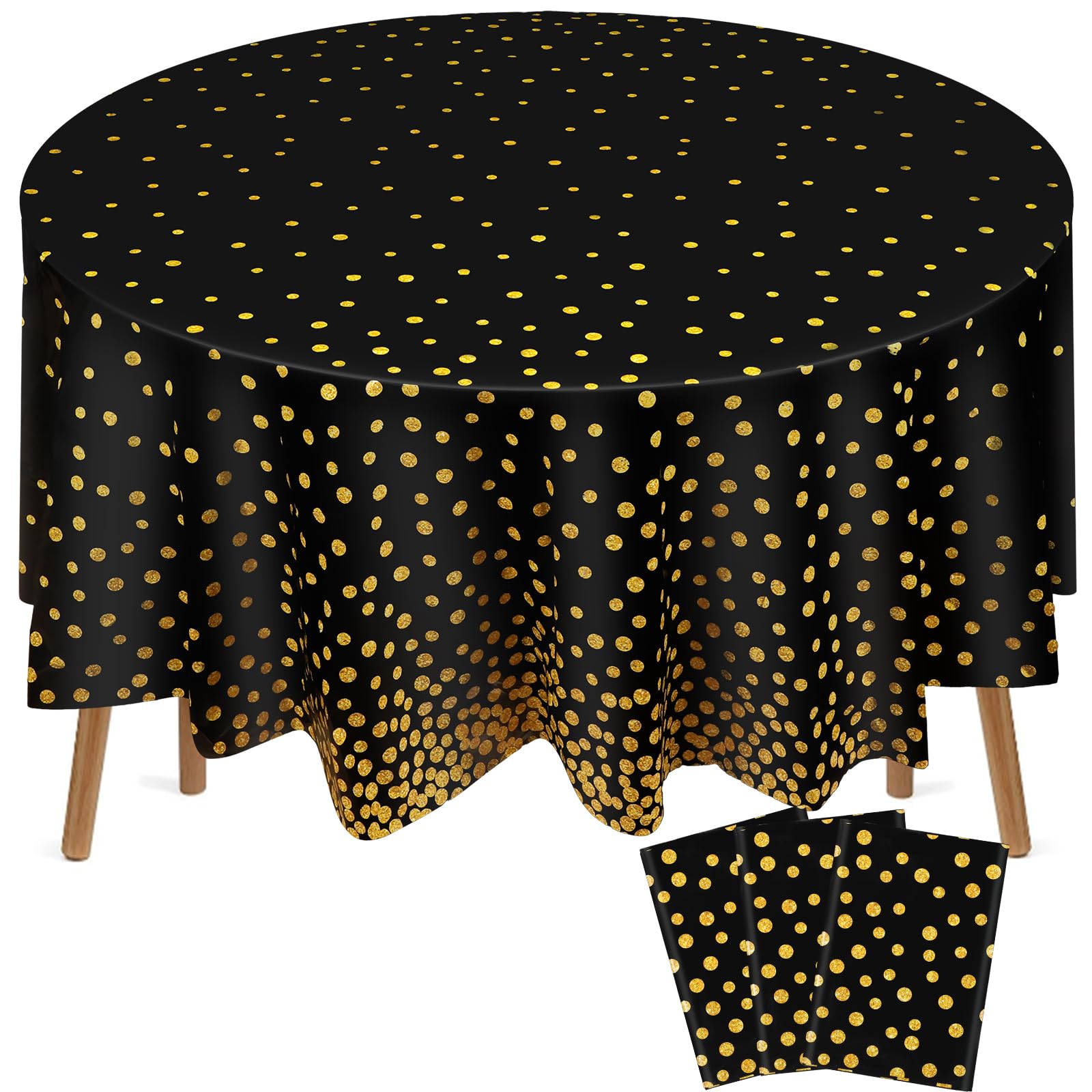 Newwiee round-dot tablecloth on table for festive dining
