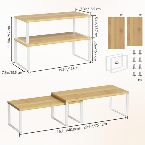 NEX counter shelves expandable length for versatile kitchen layouts.