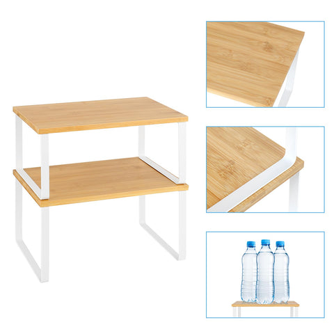 NEX durable rack complements home decor with natural wood and metal tones