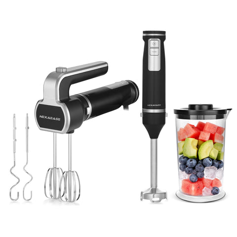 NexaEase 2in1 hand mixer and immersion blender for quick soups and batters