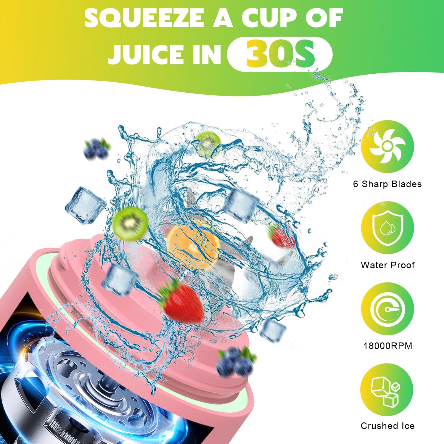 NexaEase motor and blades delivering fast, smooth blends at up to 18,000 RPM.