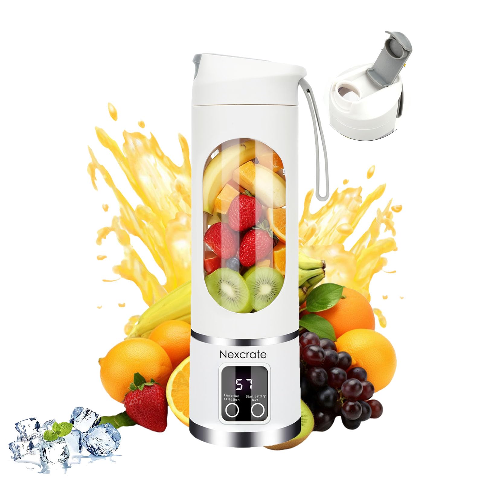 Nexcrate cordless blender front view highlighting compact portability for on-the-go blends