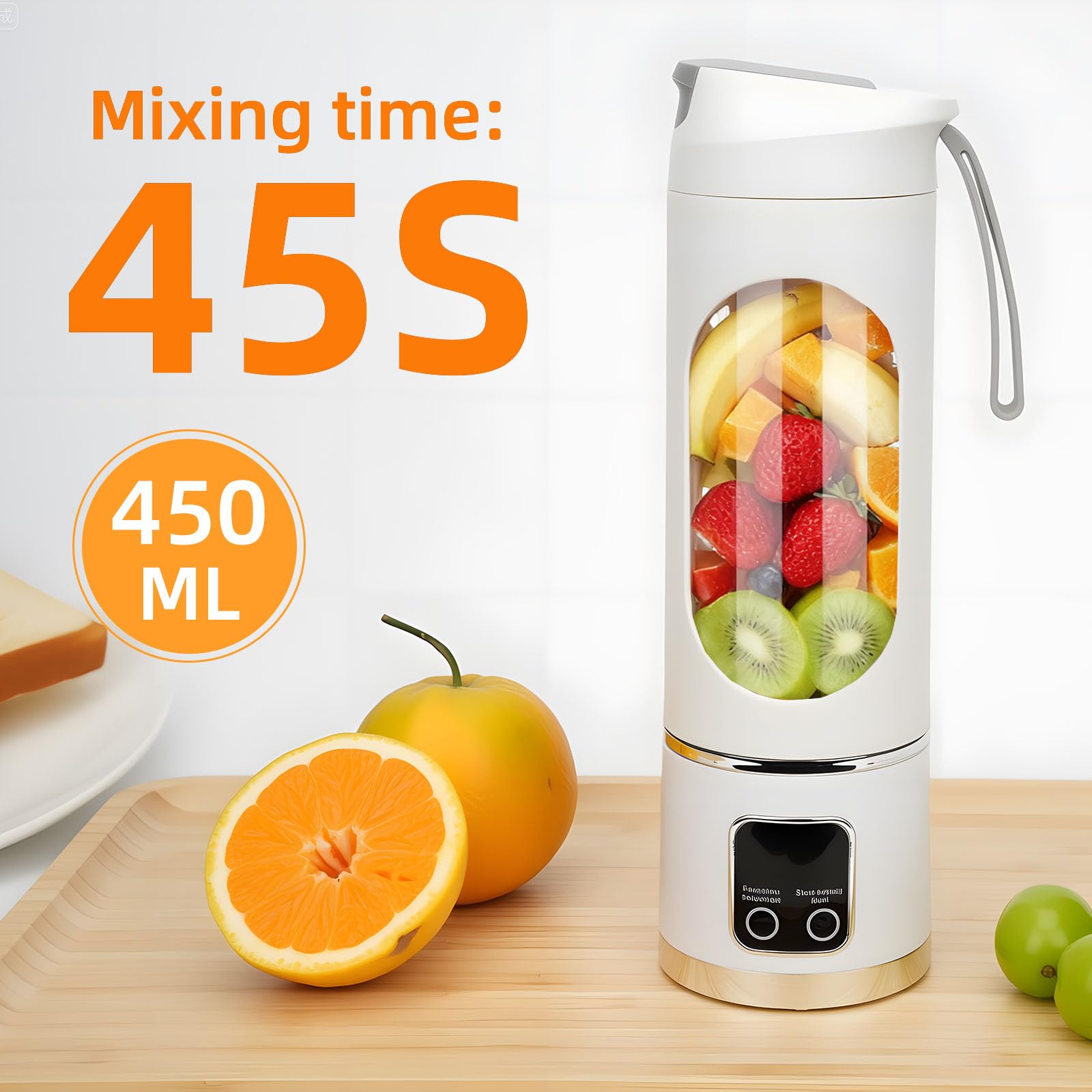 Nexcrate cordless blender top view showing slim footprint for travel