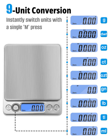 NEXT-SHINE precision sensor 0.01g enables fine ingredient measurements.