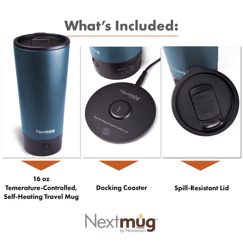 Nextmug Go LED battery display helps plan your beverage time.