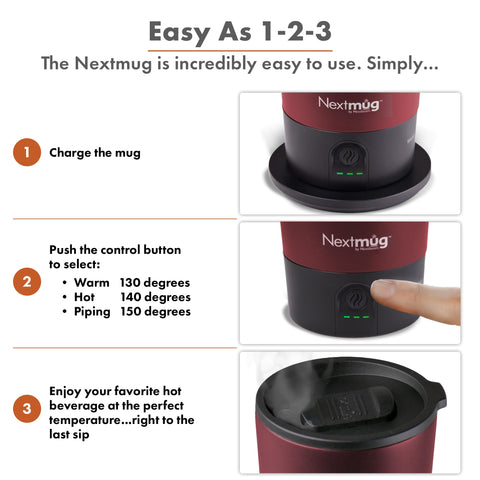 Nextmug Go onboard control button for quick temperature settings