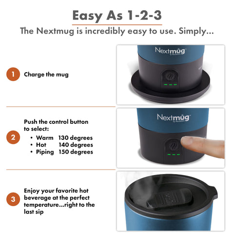 Nextmug Go spill-resistant lid prevents leaks during travel.