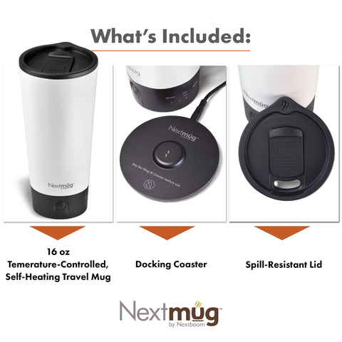 Nextmug Go spill-resistant lid prevents leaks during daily travel.