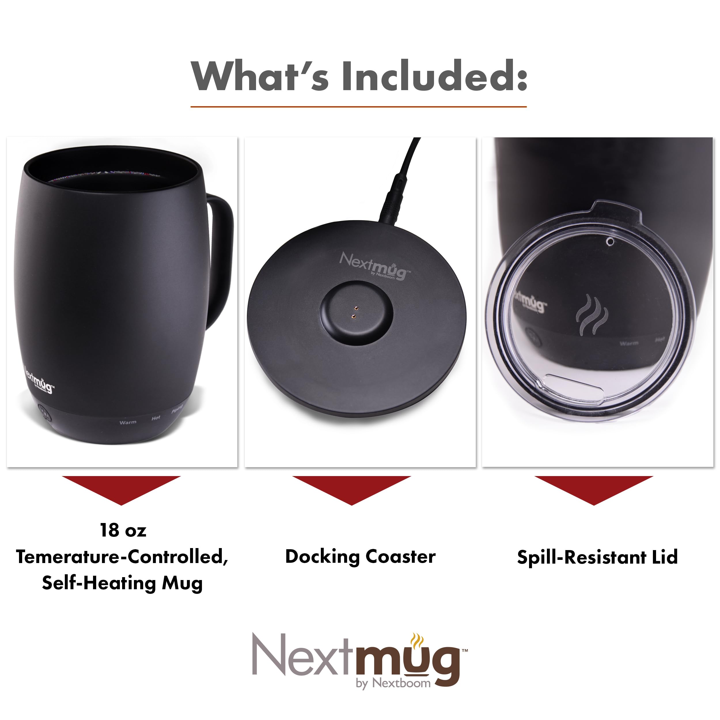 Nextmug Plus spill-resistant lid prevents leaks