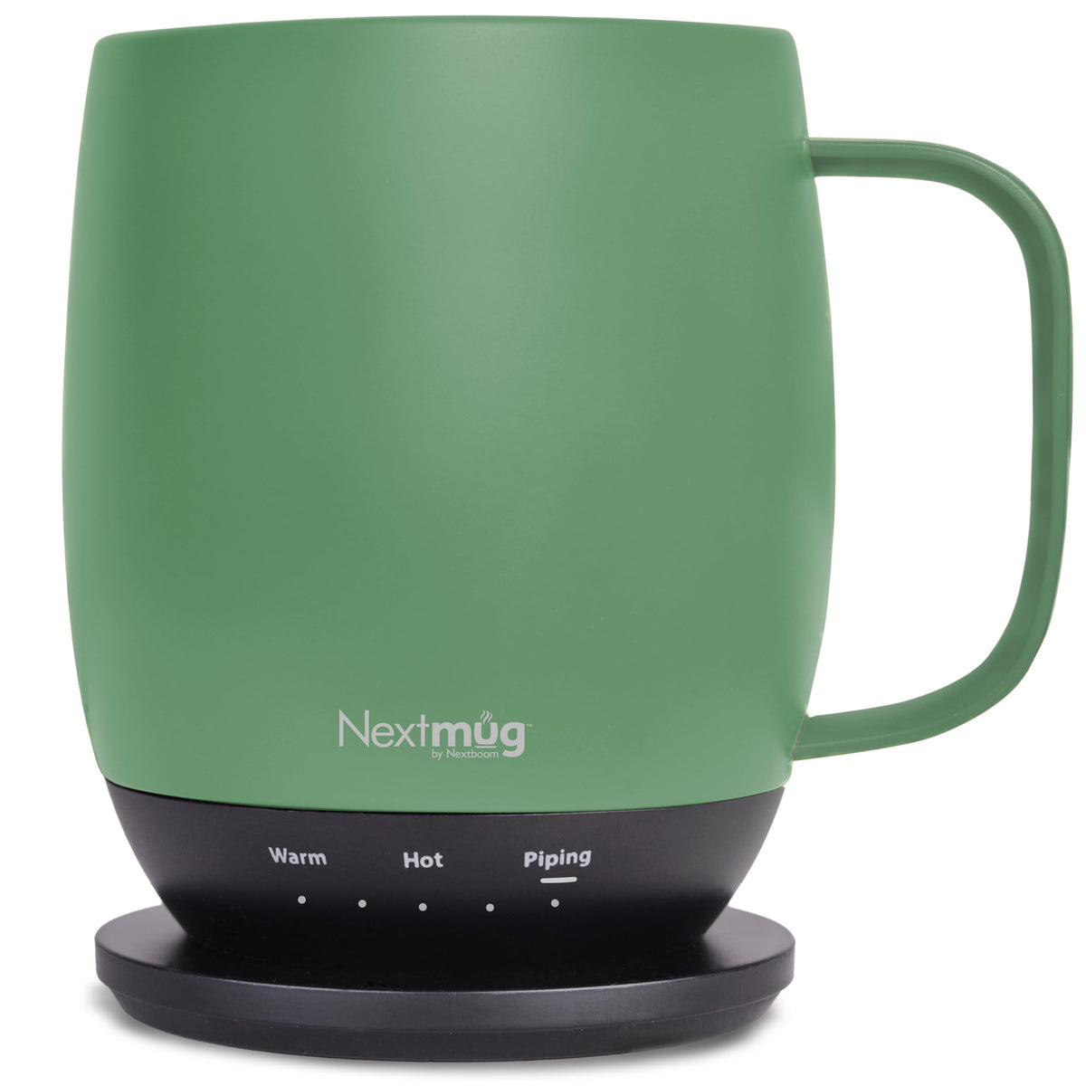 Nextmug Sage 14oz with spill-resistant lid keeps beverage at the perfect temperature.