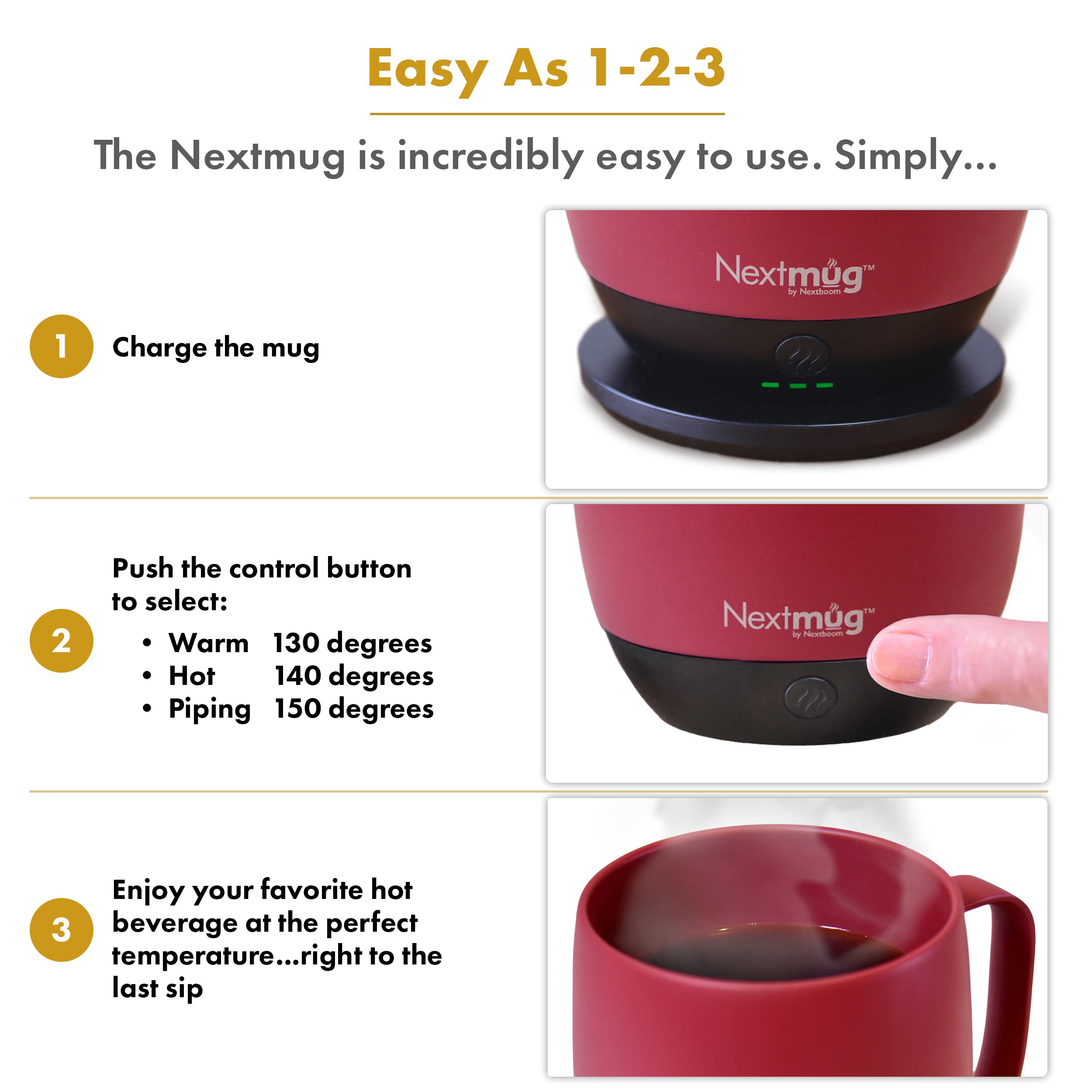 Nextmug spill-resistant-lid secures hot beverages during commutes