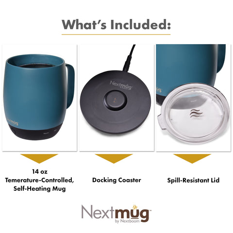 Nextmug spill-resistant lid keeps liquids contained during commute.