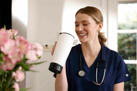 Nextmug Ultra fits in a standard cup holder for easy travel.