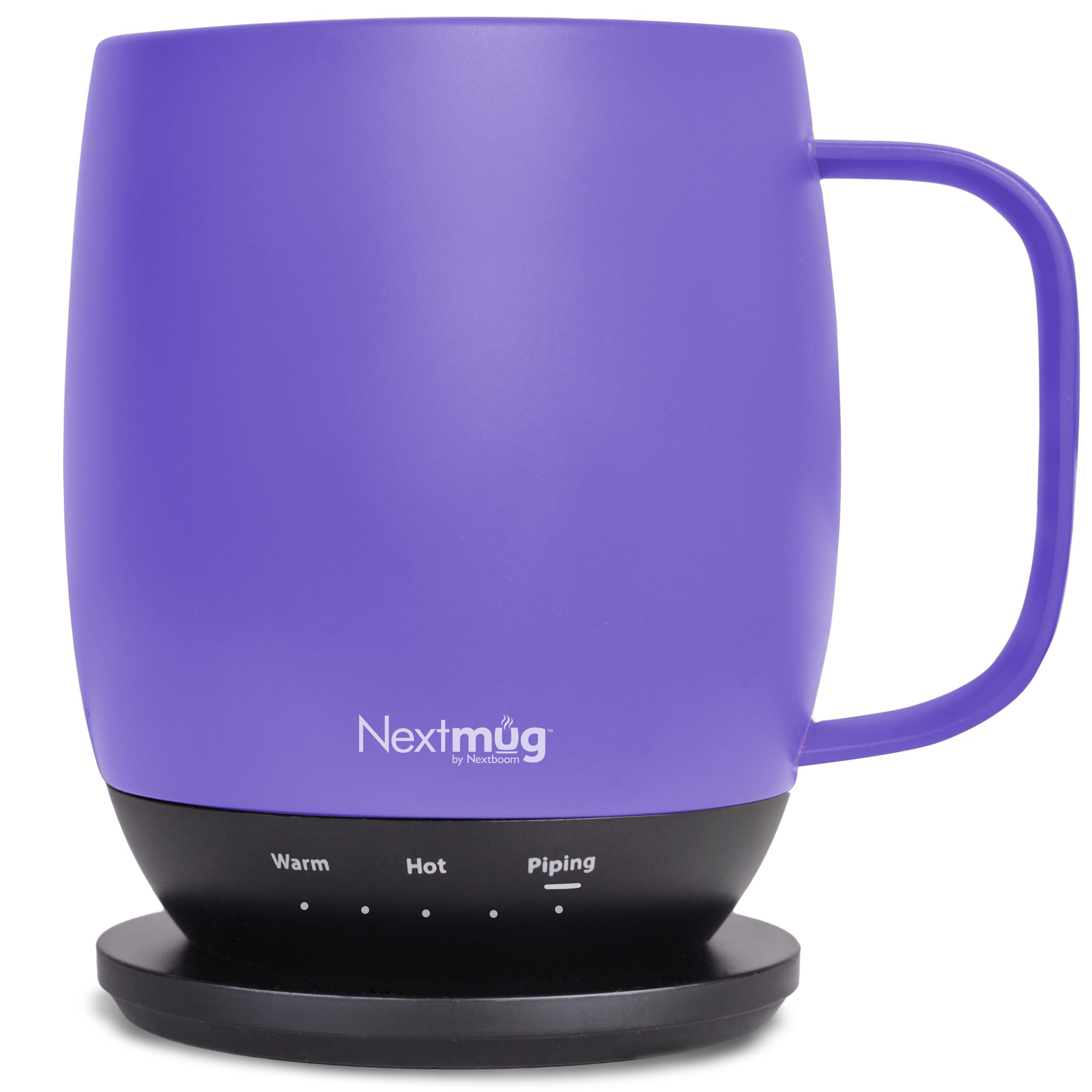 Nextmug Violet 14oz on the dock keeps coffee at the ideal temp for hours.