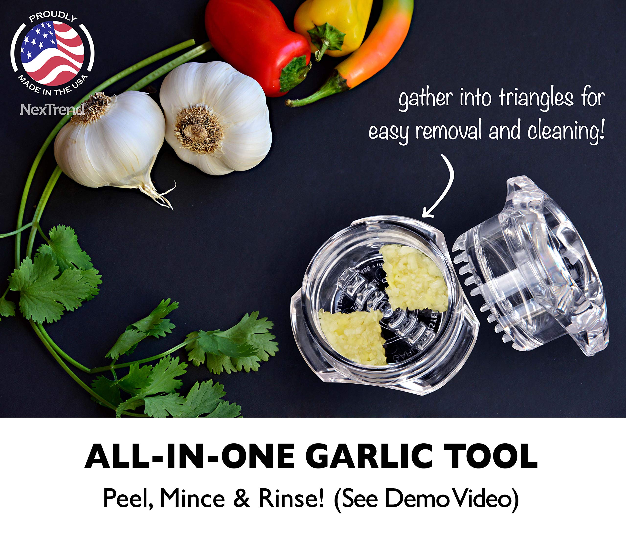 NexTrend garlic mincer slicing ginger smoothly for enhanced stir-fry flavors.