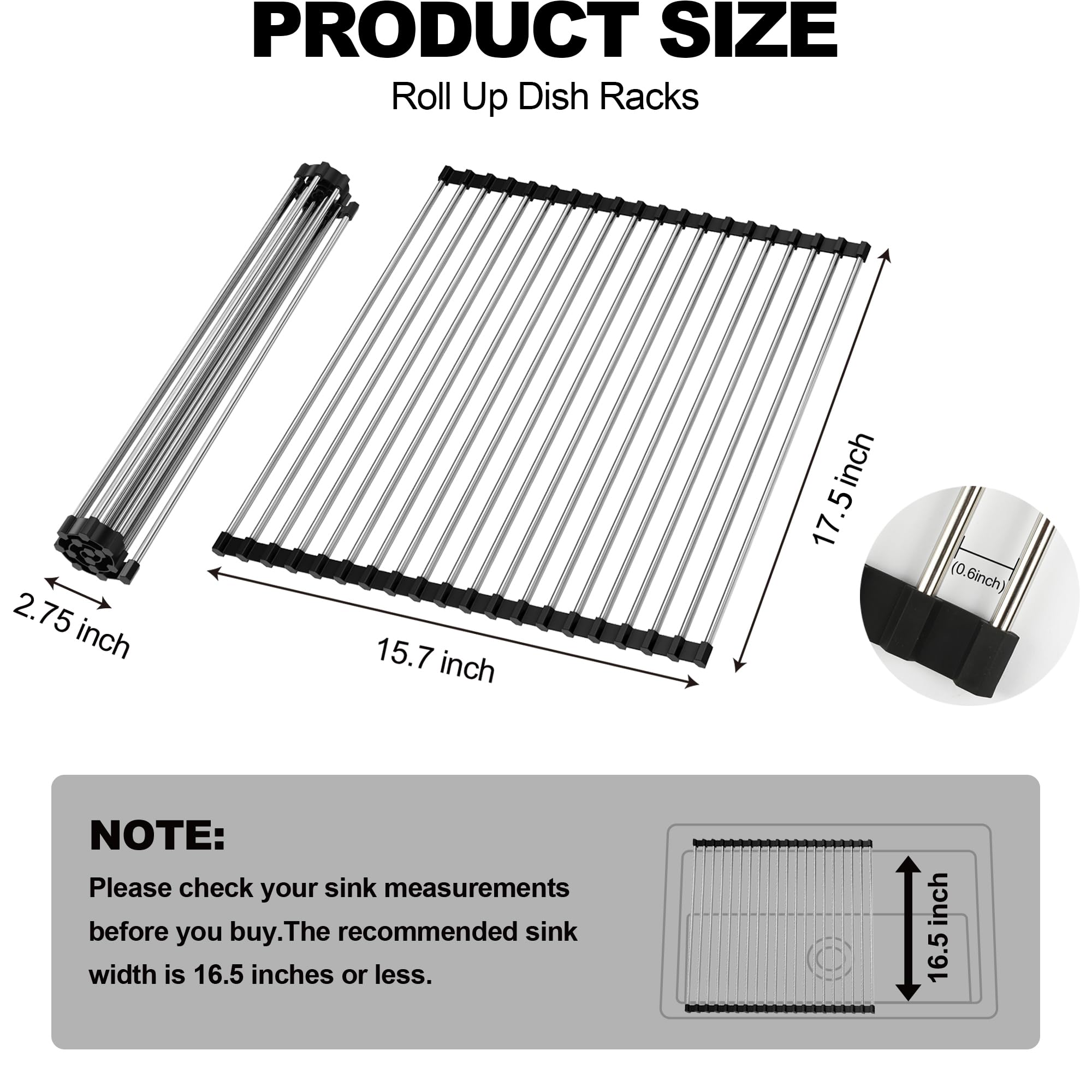 NEZUIBAN black finish drying rack blends with modern kitchens while drying dishes.