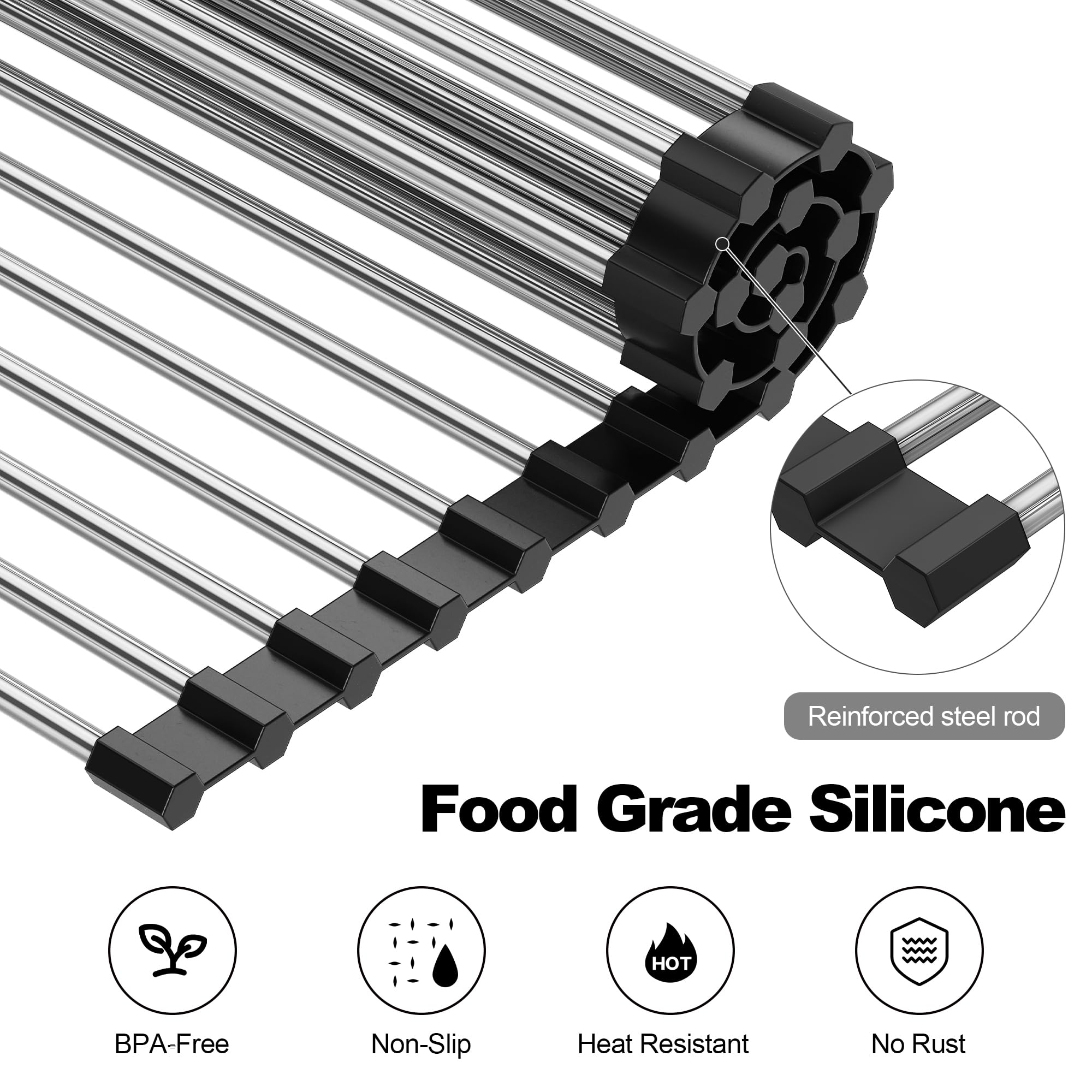 NEZUIBAN easy-clean dish drying rack is dishwasher safe for fast maintenance.