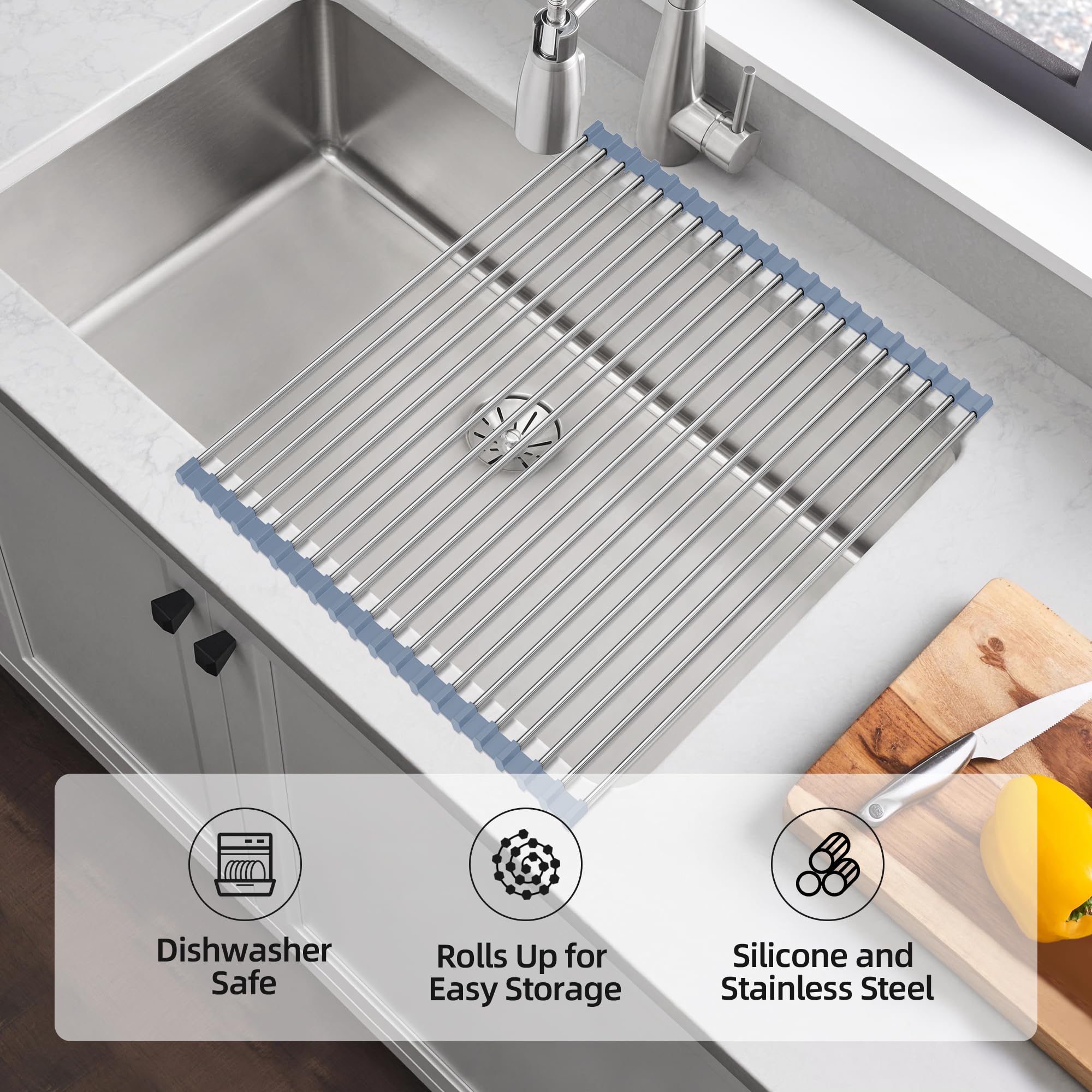 NEZUIBAN drying rack protecting counters with non-scratch grips
