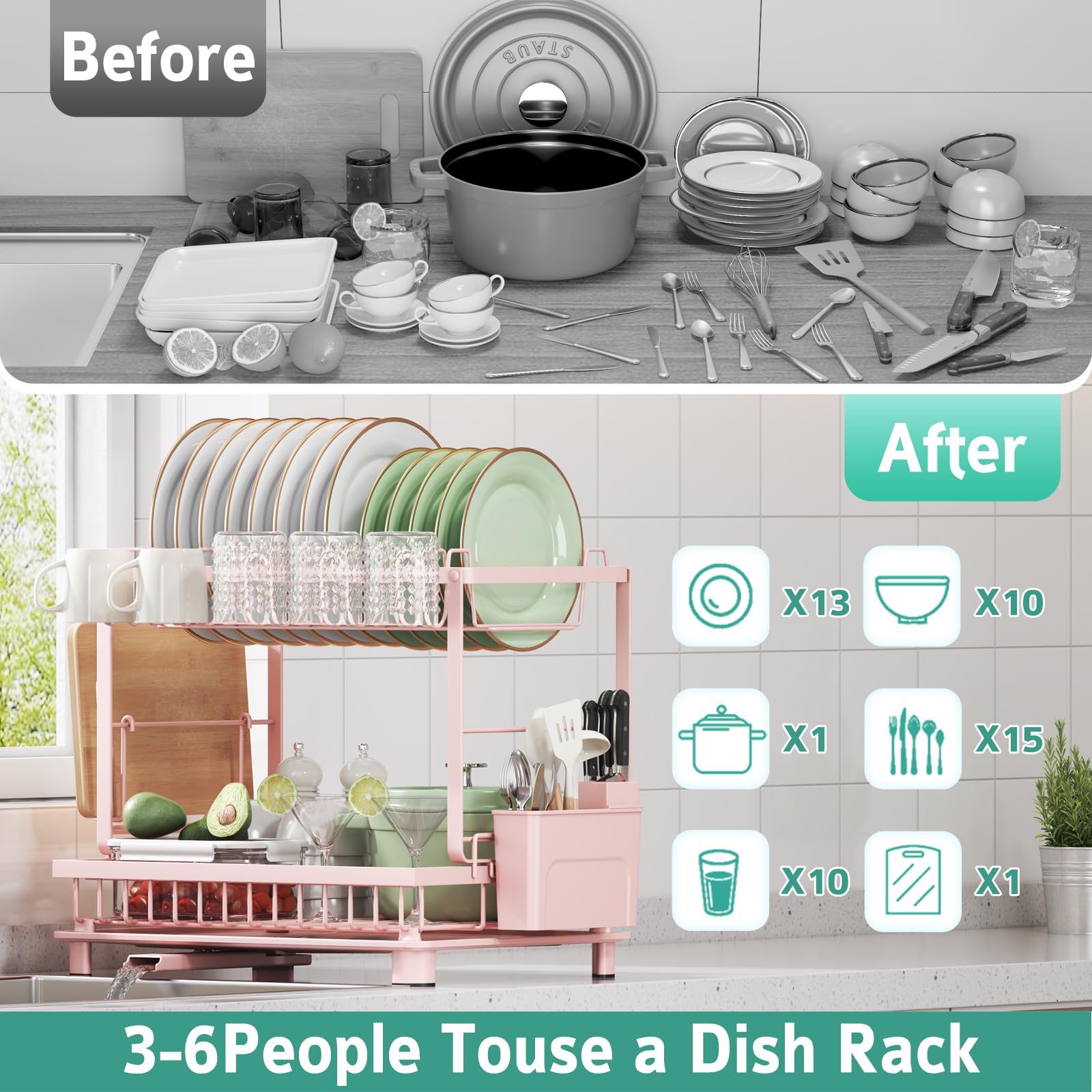Nfnoyp kitchen rack shown ready for quick assembly and use.