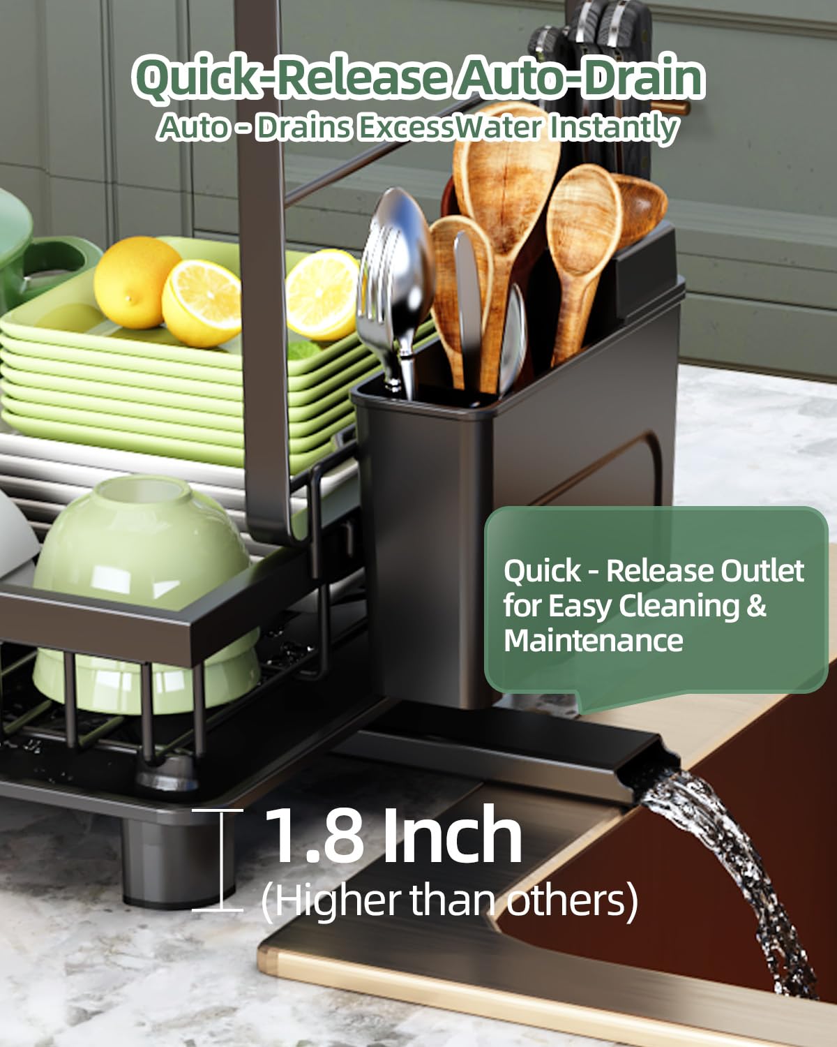 Nfnoyp utensil holder keeps kitchen tools organized and accessible.