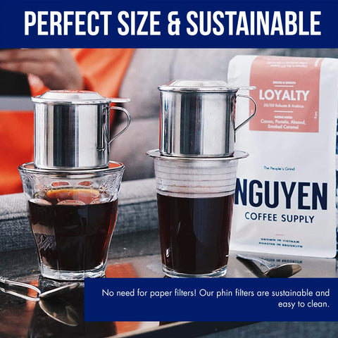 Nguyen Coffee Supply original phin filter ideal for quick phin drip.