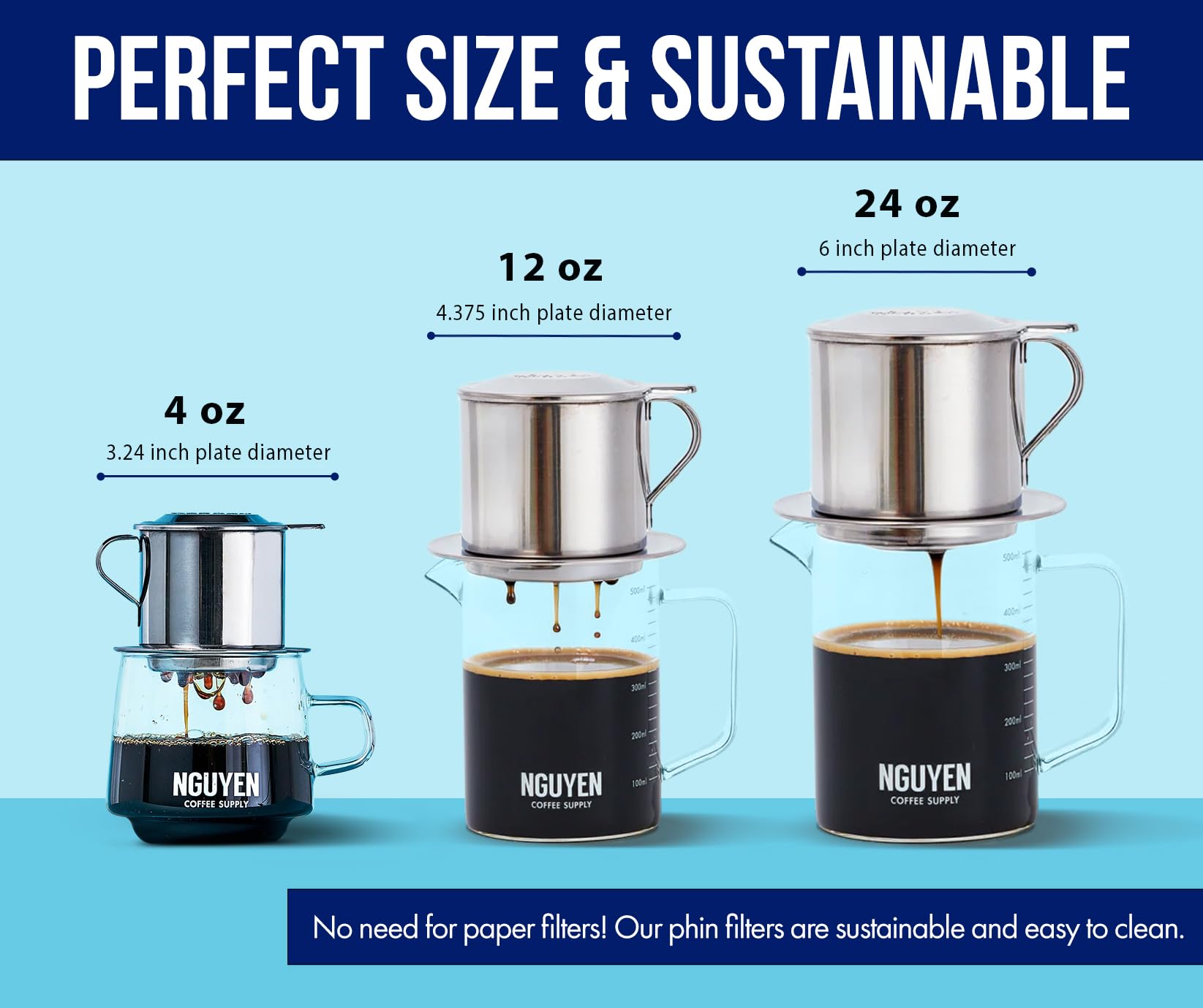 Nguyen Coffee Supply compact phin filter design for travel-ready coffee.