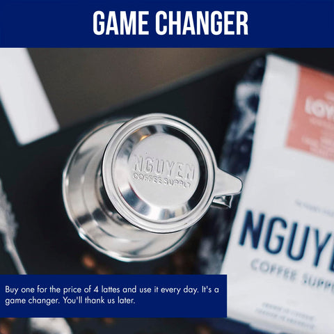 Nguyen Coffee Supply durable stainless steel phin filter for daily use.