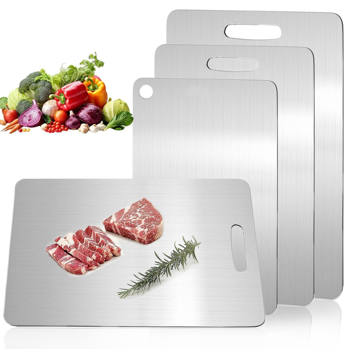 NGWDBA Katuchef titanium cutting board with blue film, ready to reveal a clean non-porous surface
