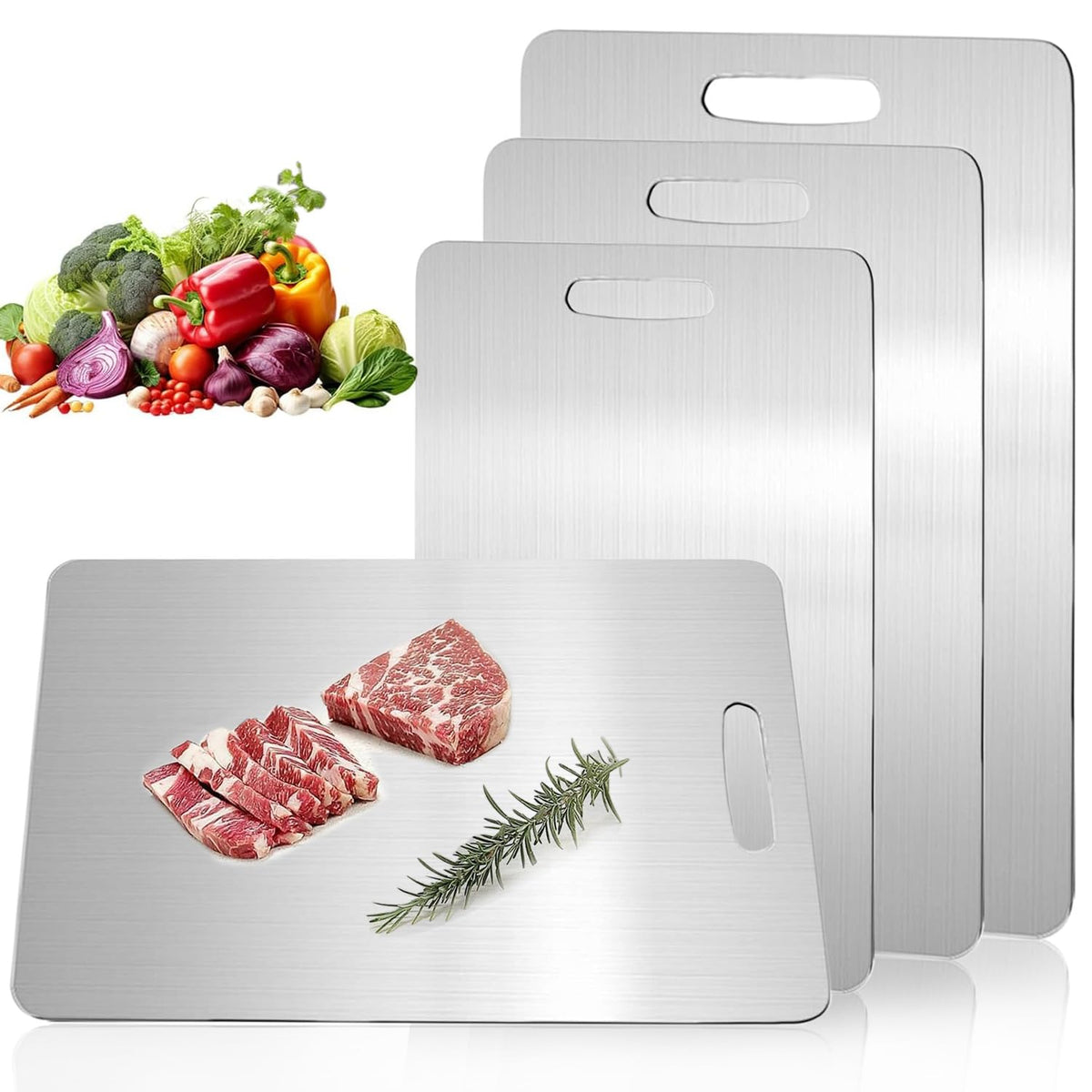 NGWDBA titanium cutting board with blue film to peel before use
