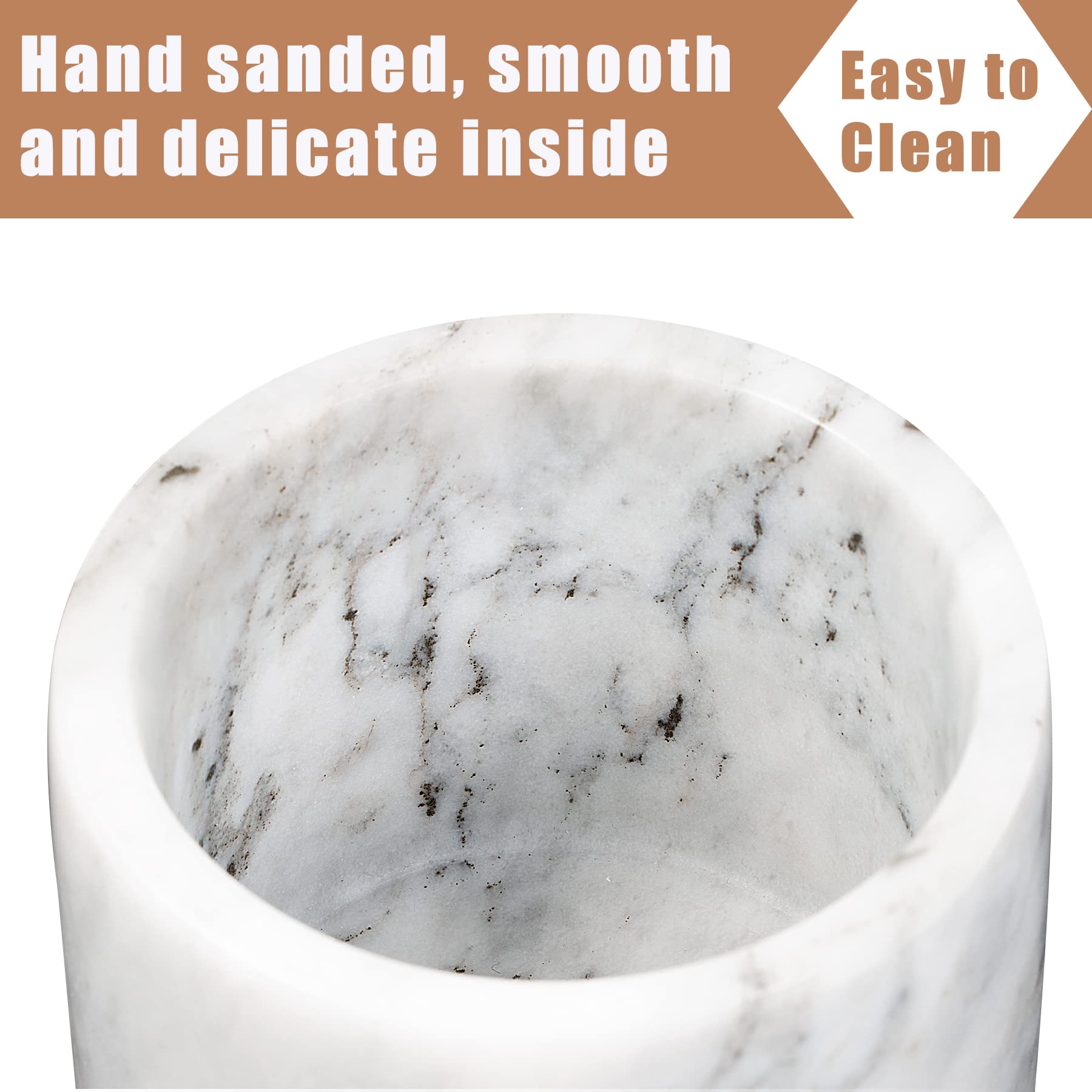 NHKRTE marble salt cellar with spoon for easy scooping